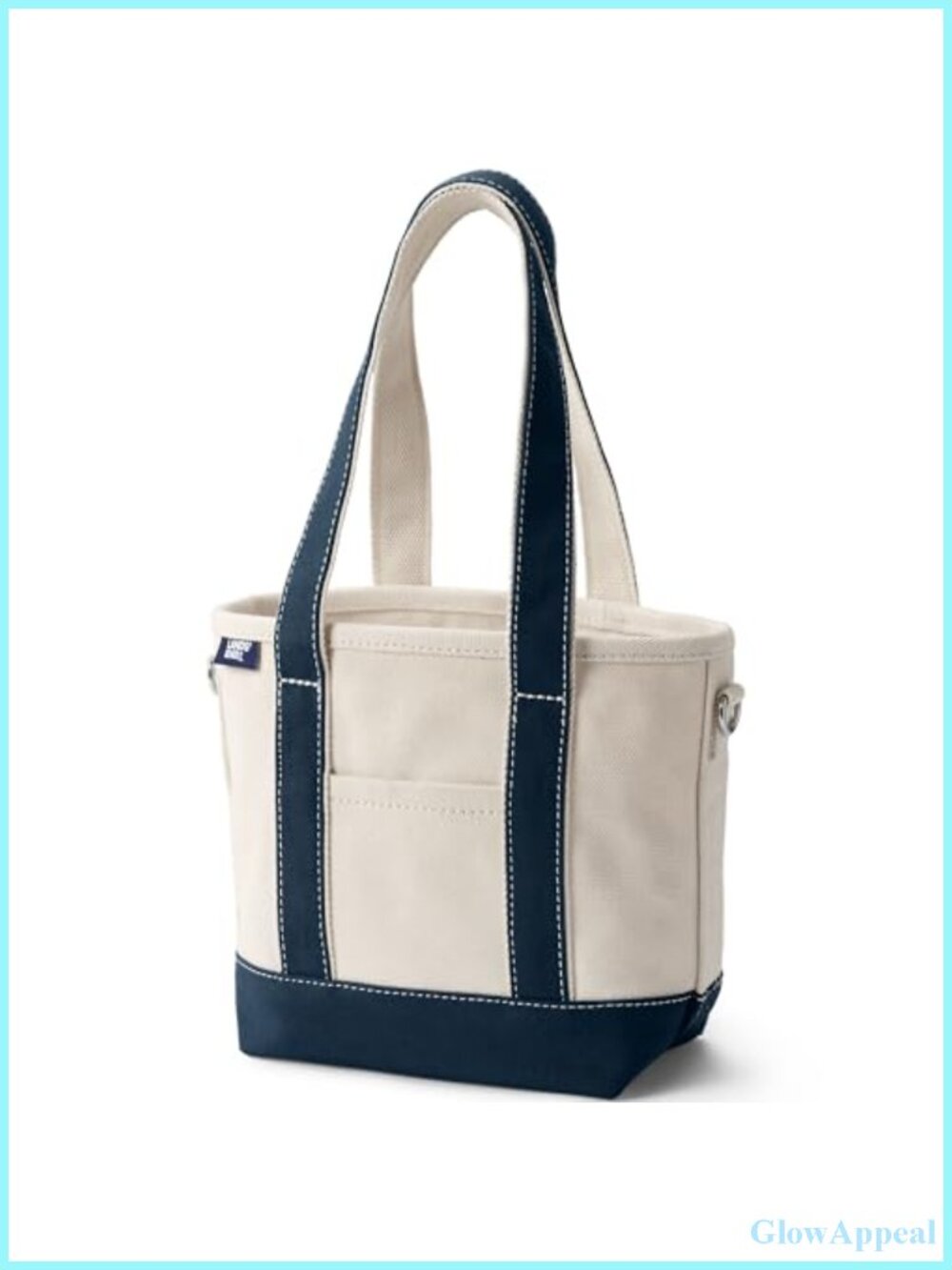 Structured Canvas Tote with 5 Pockets, Snap Closure, Key Strap, Over Shoulder